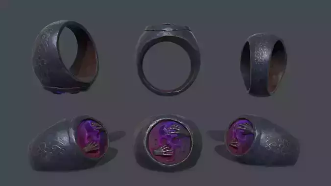 Skull Ring Low-poly 3D model