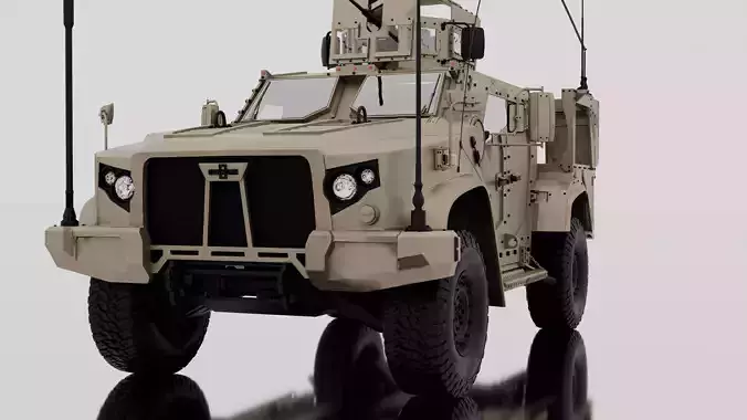 Oshkosh JLTV 2014 - Armed Vehicle 3D model Low-poly 3D model