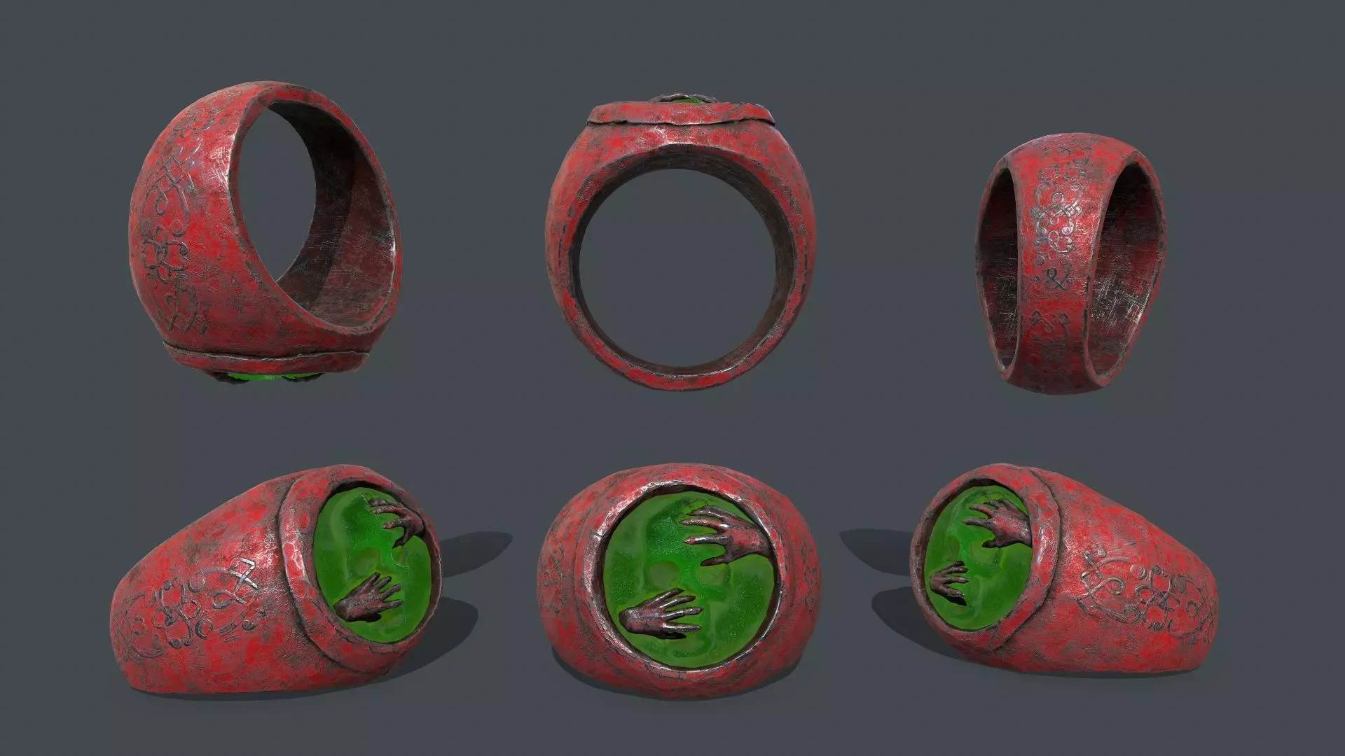 Skull Ring Low-poly 3D model