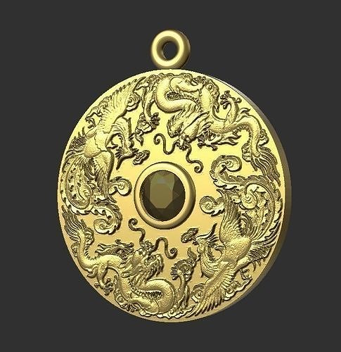 Pendant dragon 3D print model