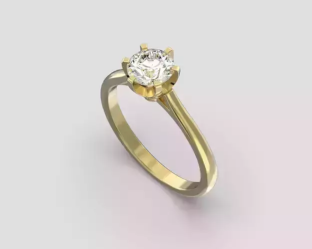 R 185 Six Prong Solitaire Ring