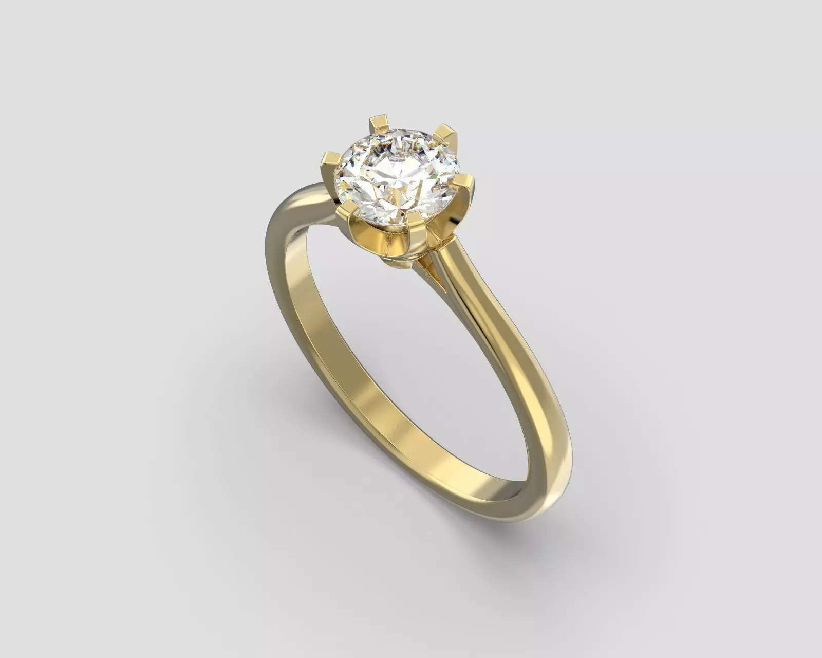 R 185 Six Prong Solitaire Ring 3D print model_0