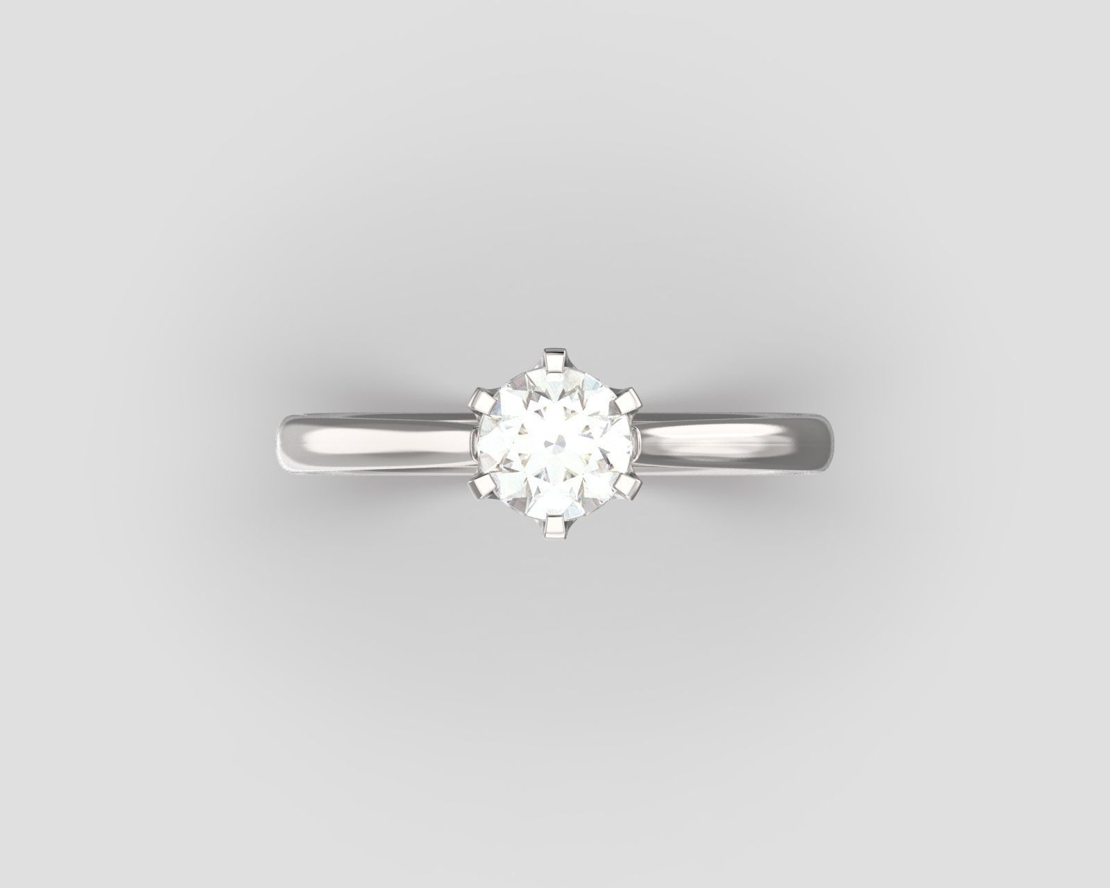 R 185 Six Prong Solitaire Ring 3D print model_3