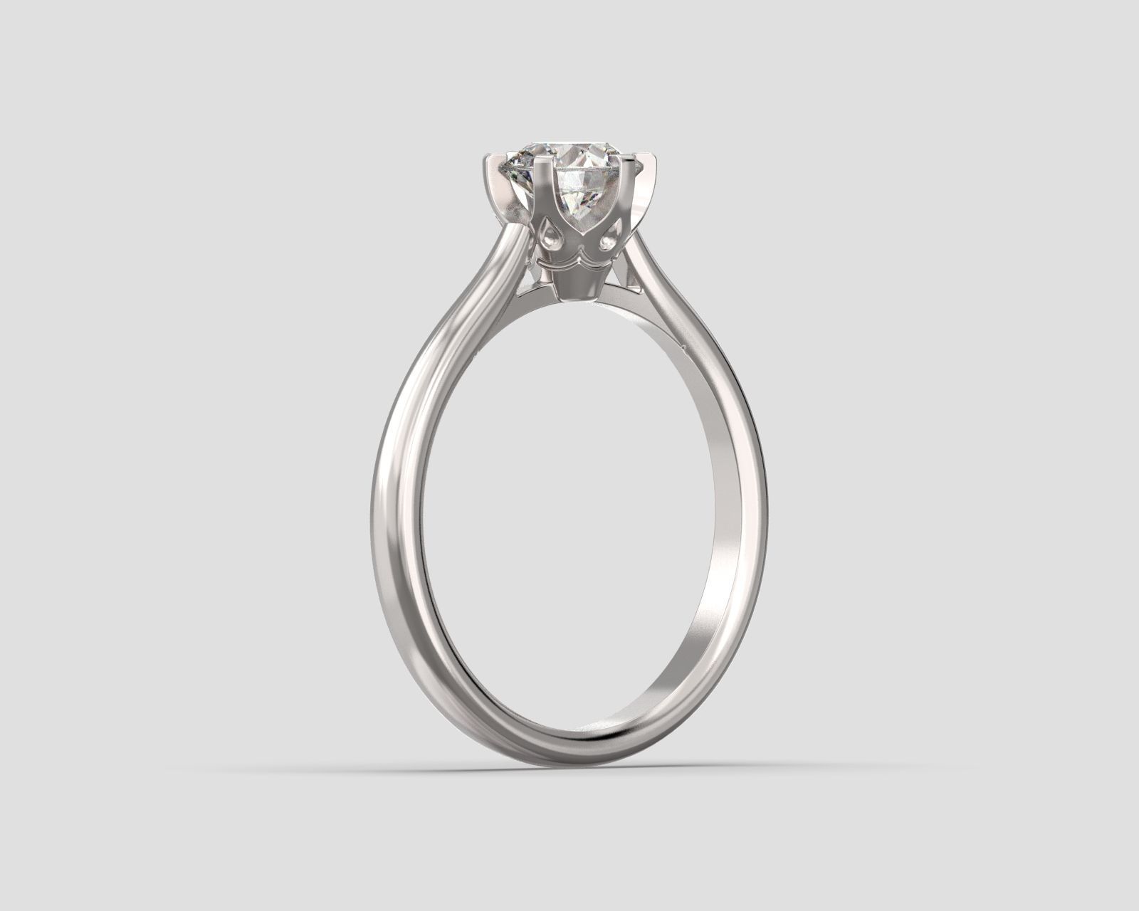 R 185 Six Prong Solitaire Ring 3D print model_4