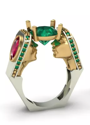 face ring 3D print model_0