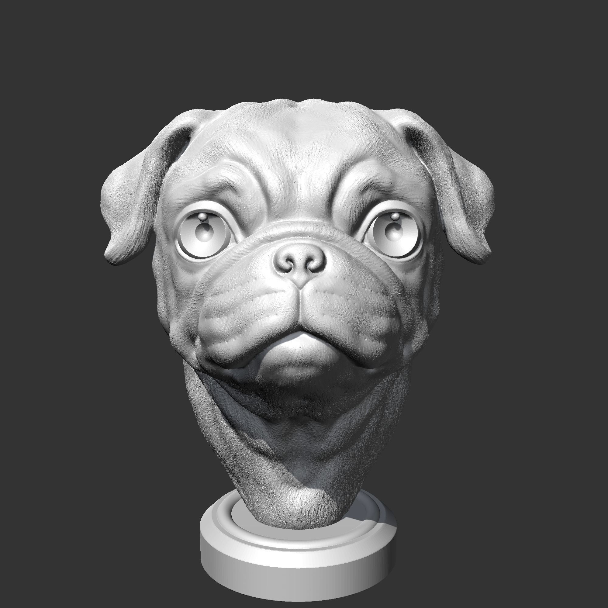 Pug Head AM36 3D print model 3D print model_9