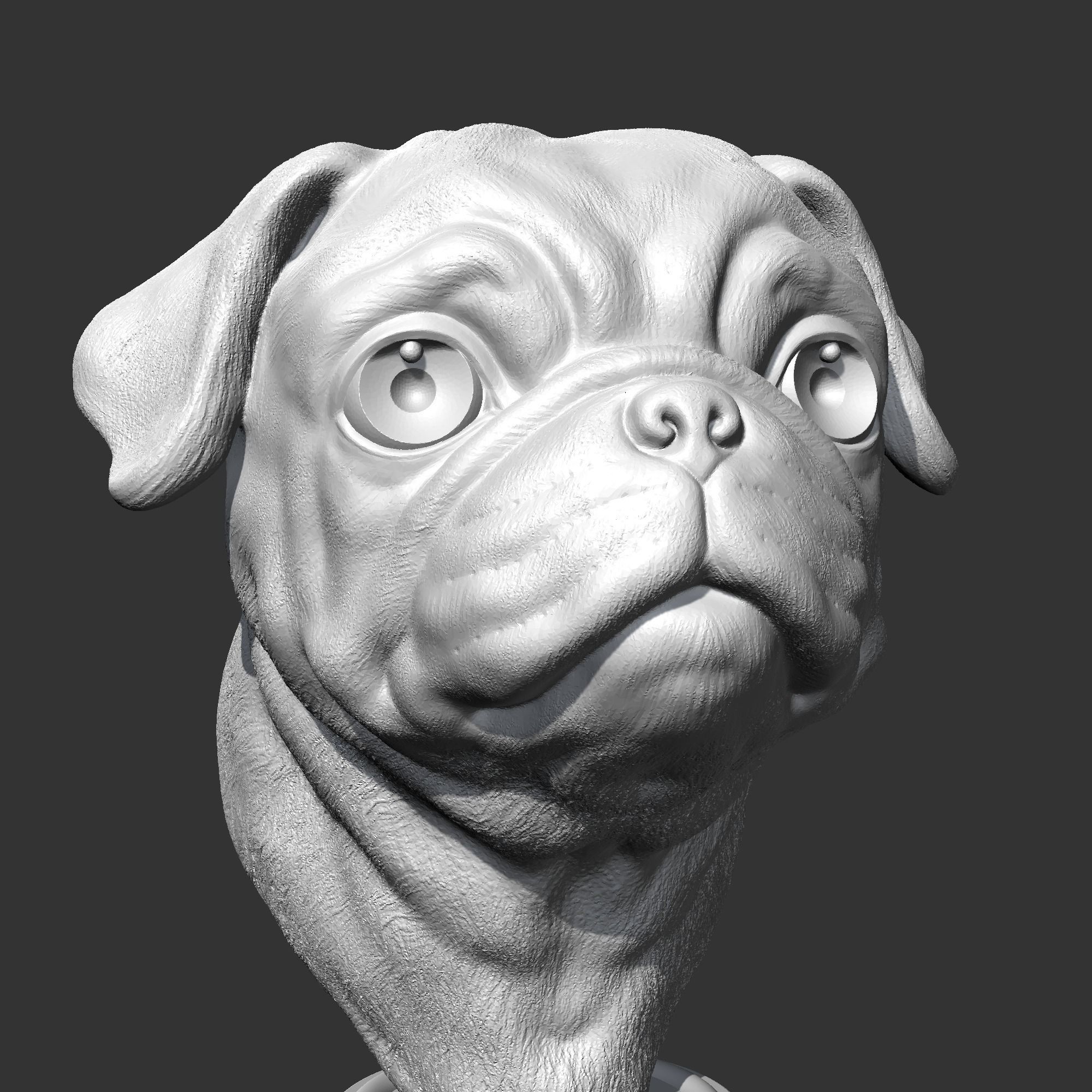 Pug Head AM36 3D print model 3D print model_2