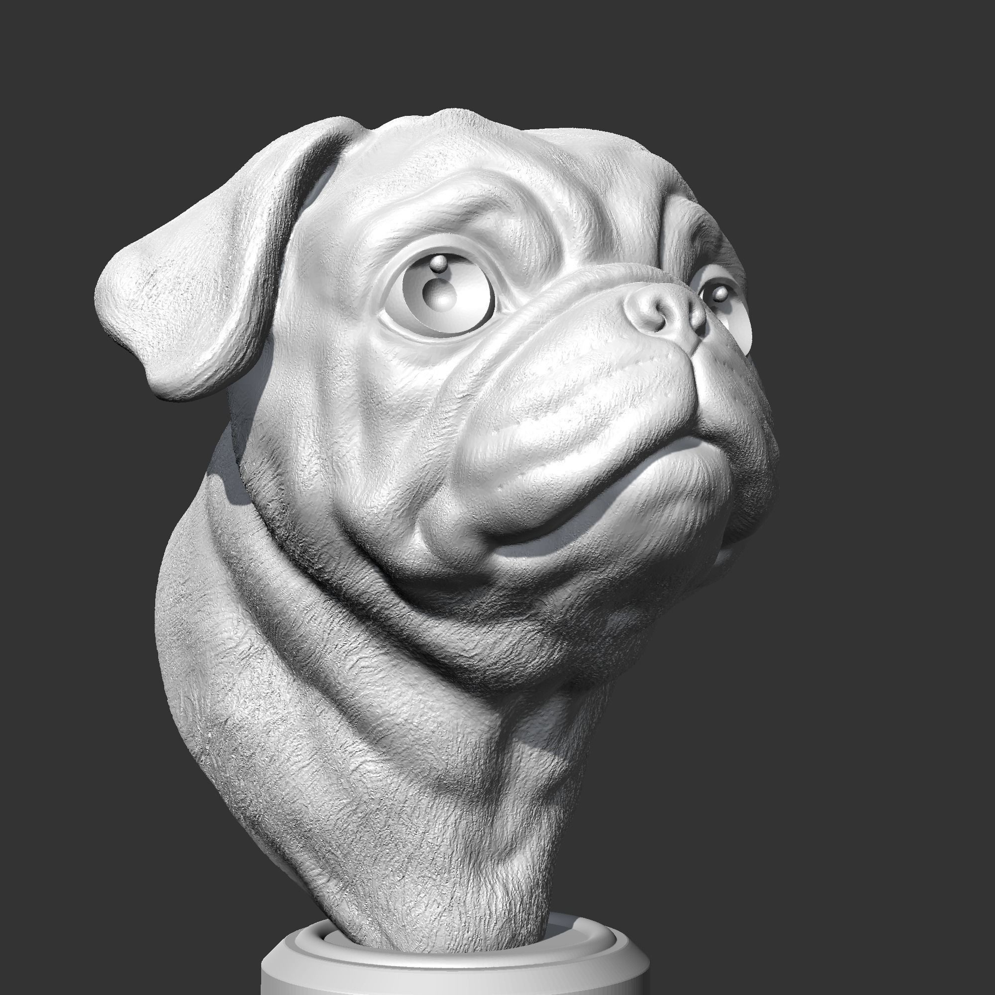 Pug Head AM36 3D print model 3D print model_8