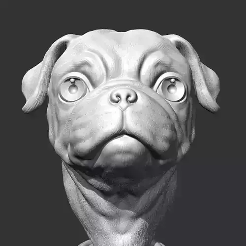 Pug Head AM36 3D print model 3D print model