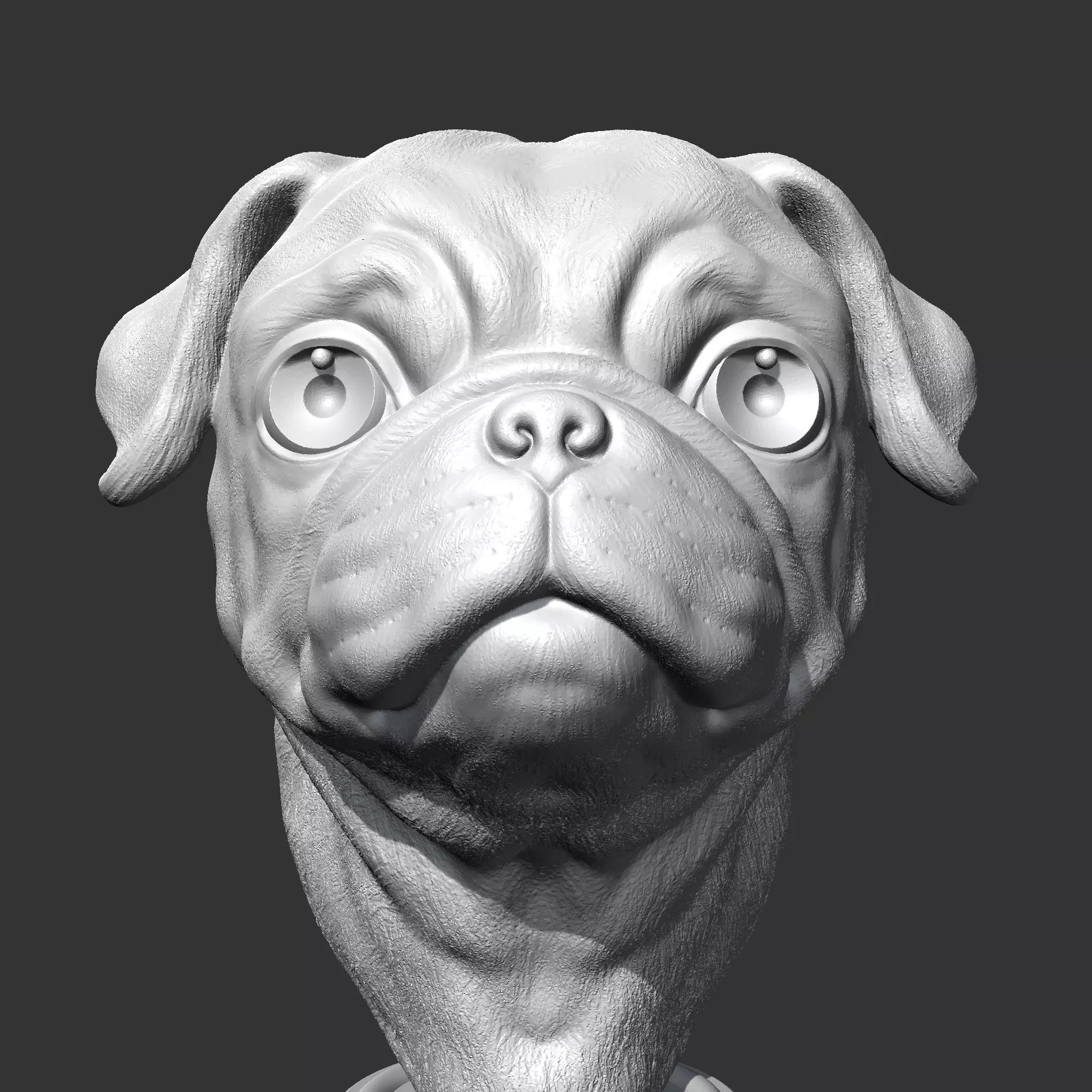 Pug Head AM36 3D print model 3D print model_0