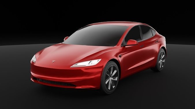 TESLA MODEL 3 2024 Exterior Only Game Ready 21K tri Low-poly 3D model