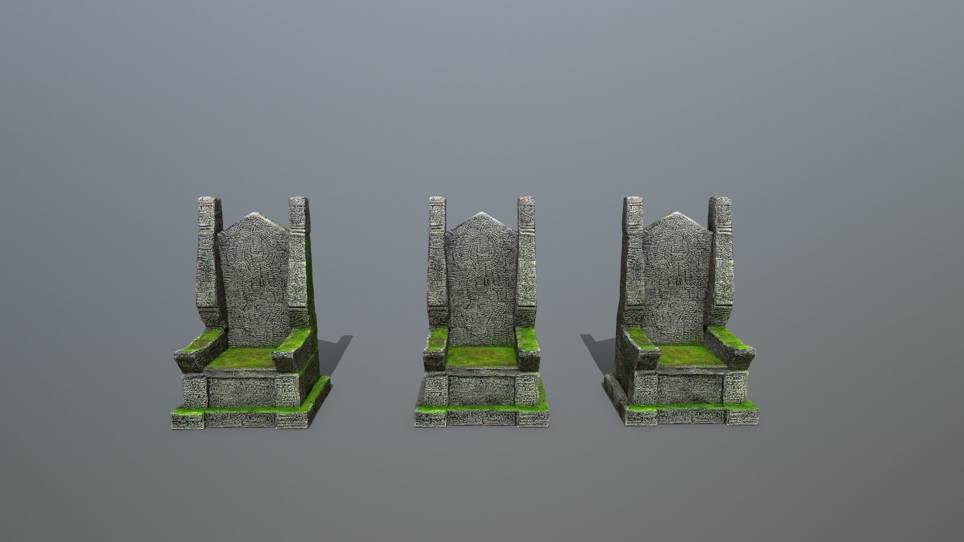 Stone Throne Low-poly 3D model_9