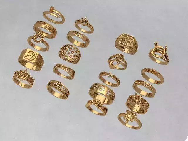 20 solitaire women ring 3dmrender stl detail bulk collection