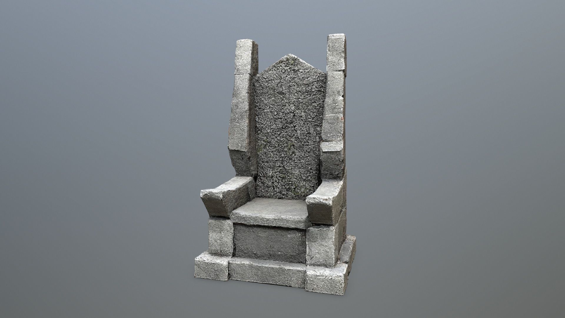 Stone Throne Low-poly 3D model_8
