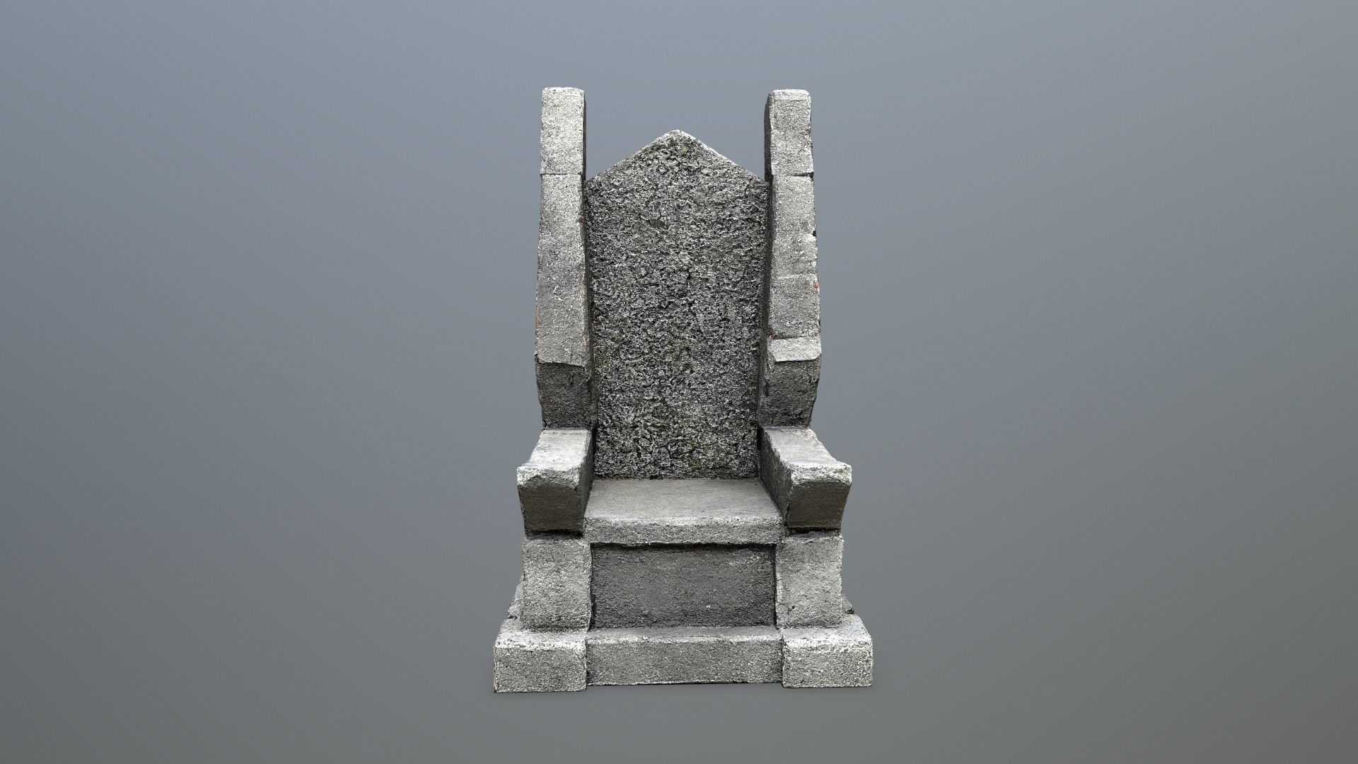 Stone Throne Low-poly 3D model_9