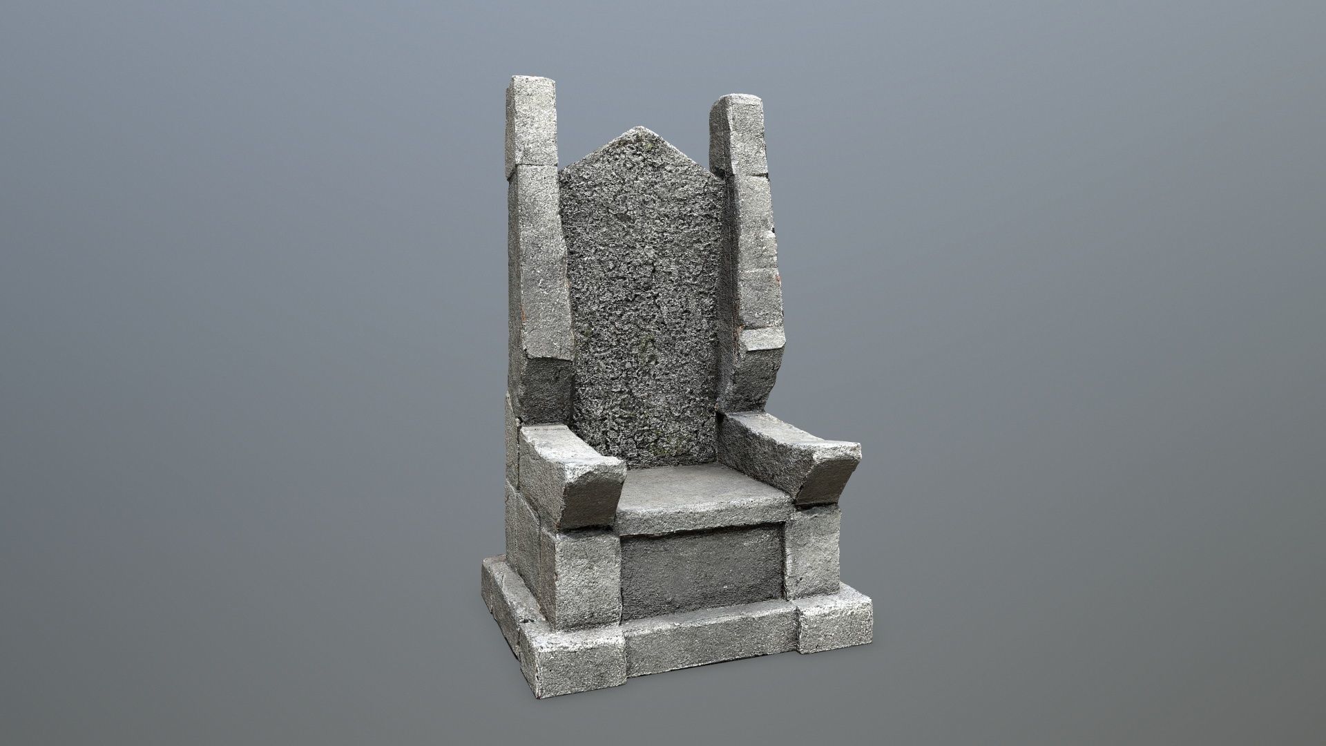 Stone Throne Low-poly 3D model_1