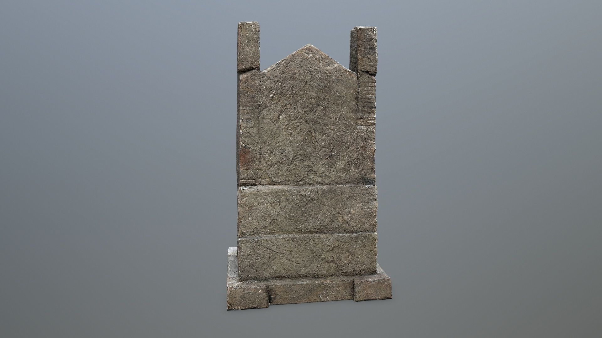 Stone Throne Low-poly 3D model_5