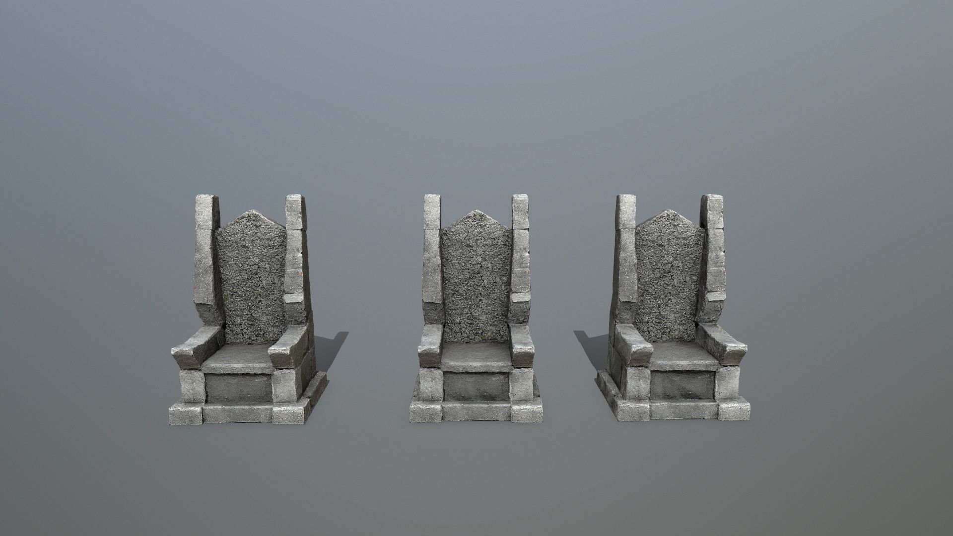 Stone Throne Low-poly 3D model_10