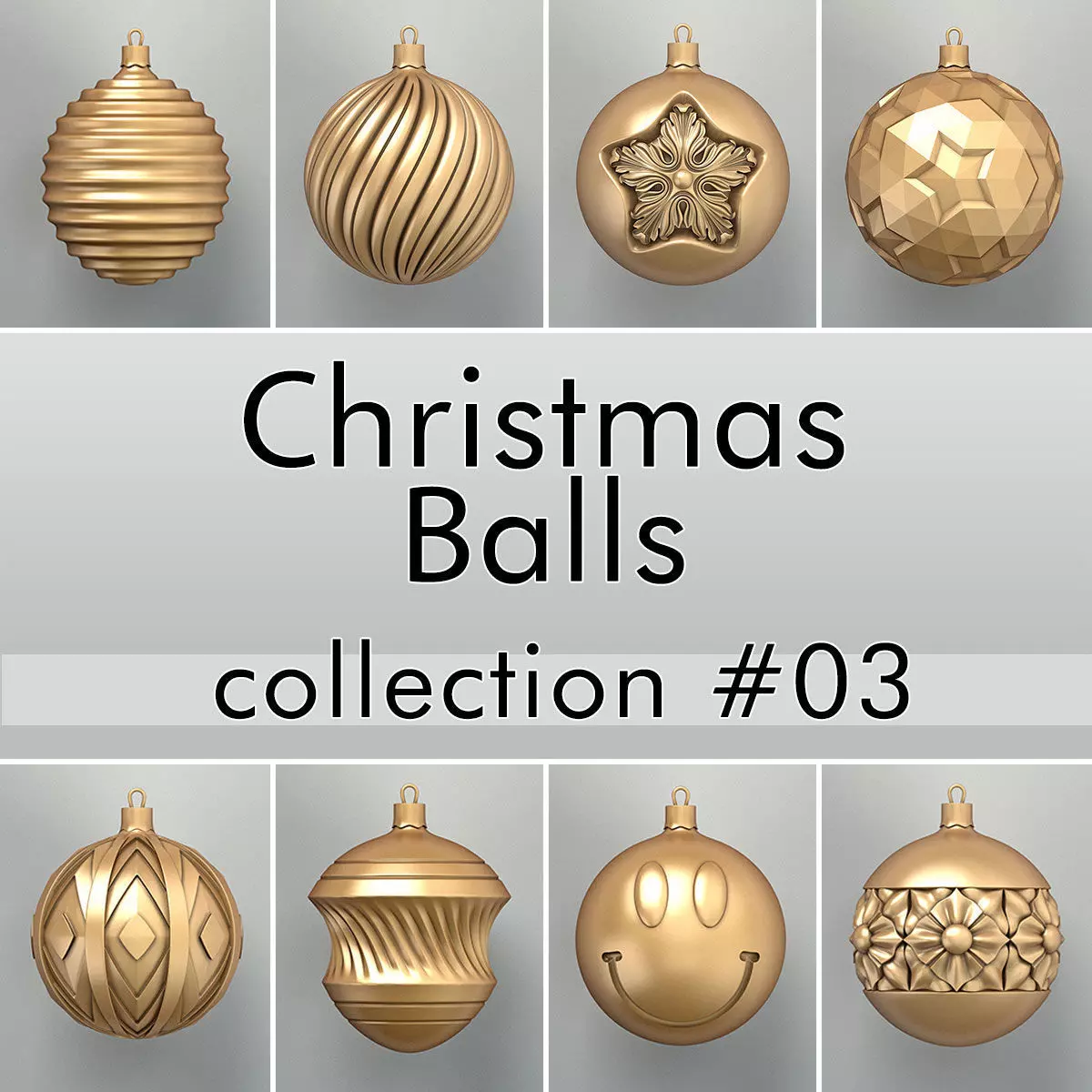 Christmas Balls collection 03 3D model_0