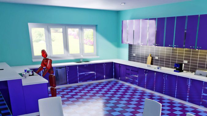 Kitchen the chrome II 3D model