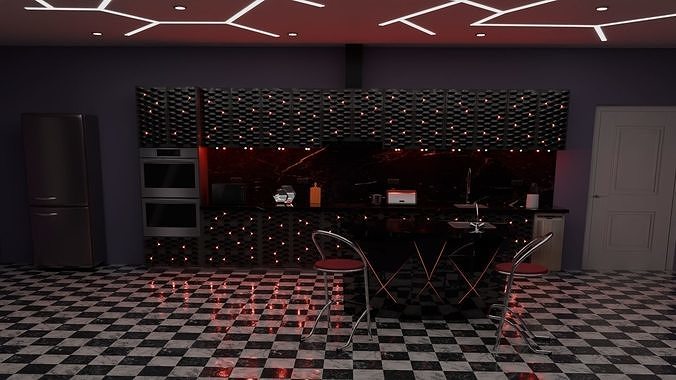 Kitchen the red firefly 3D model