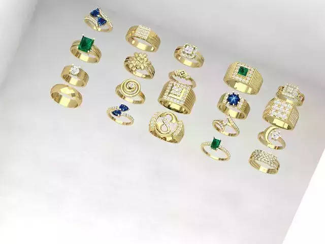 20 solitaire women ring 3dmrender stl detail bulk collection