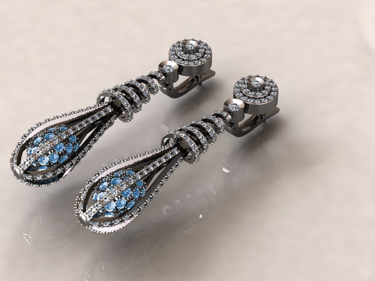 Earrings pear drop 3 3D print model_5