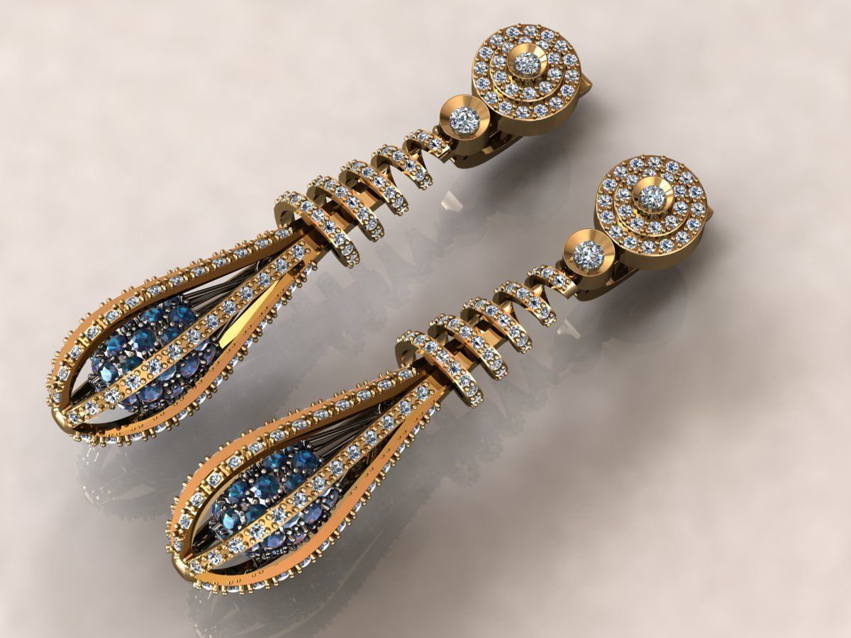 Earrings pear drop 3 3D print model_2