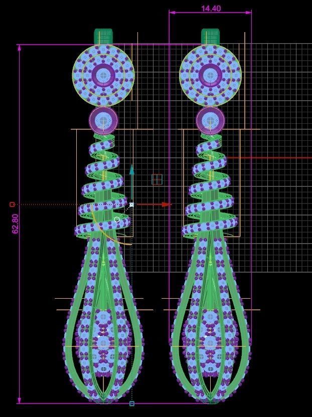 Earrings pear drop 3 3D print model_8