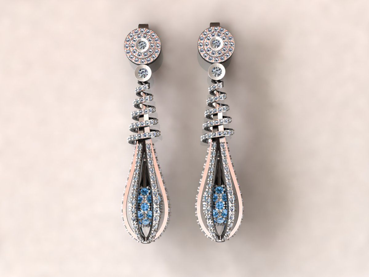 Earrings pear drop 3 3D print model_3