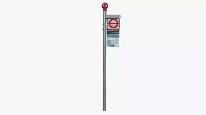 Bus stop Board Low-poly 3D model