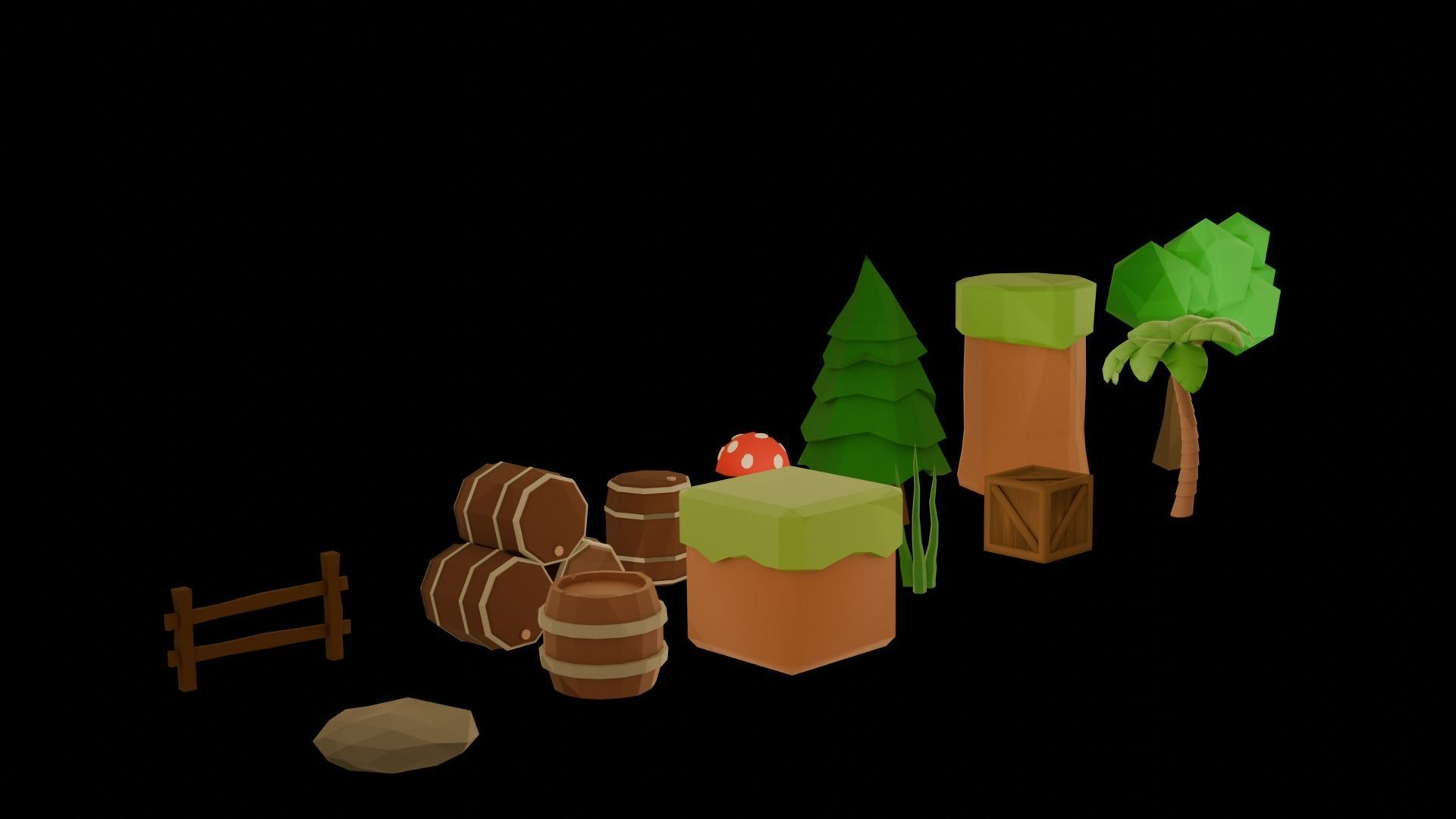 low poly pack 13 models Low-poly 3D model_3