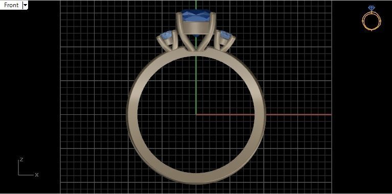 Cushion engagement ring 3D print model_17