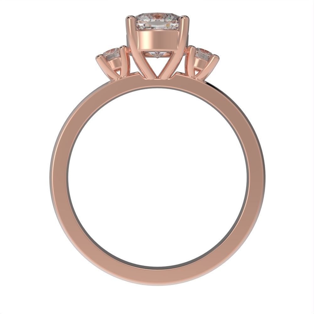Cushion engagement ring 3D print model_28