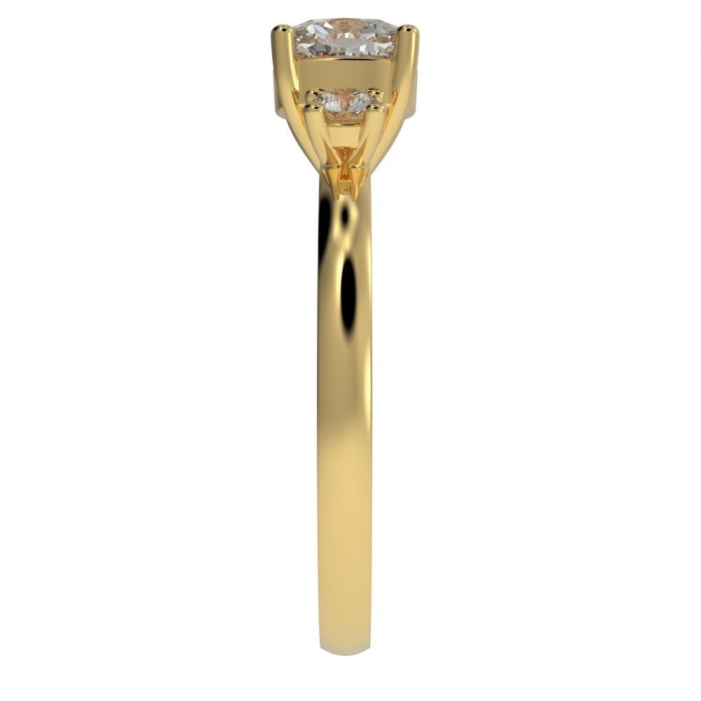 Cushion engagement ring 3D print model_22