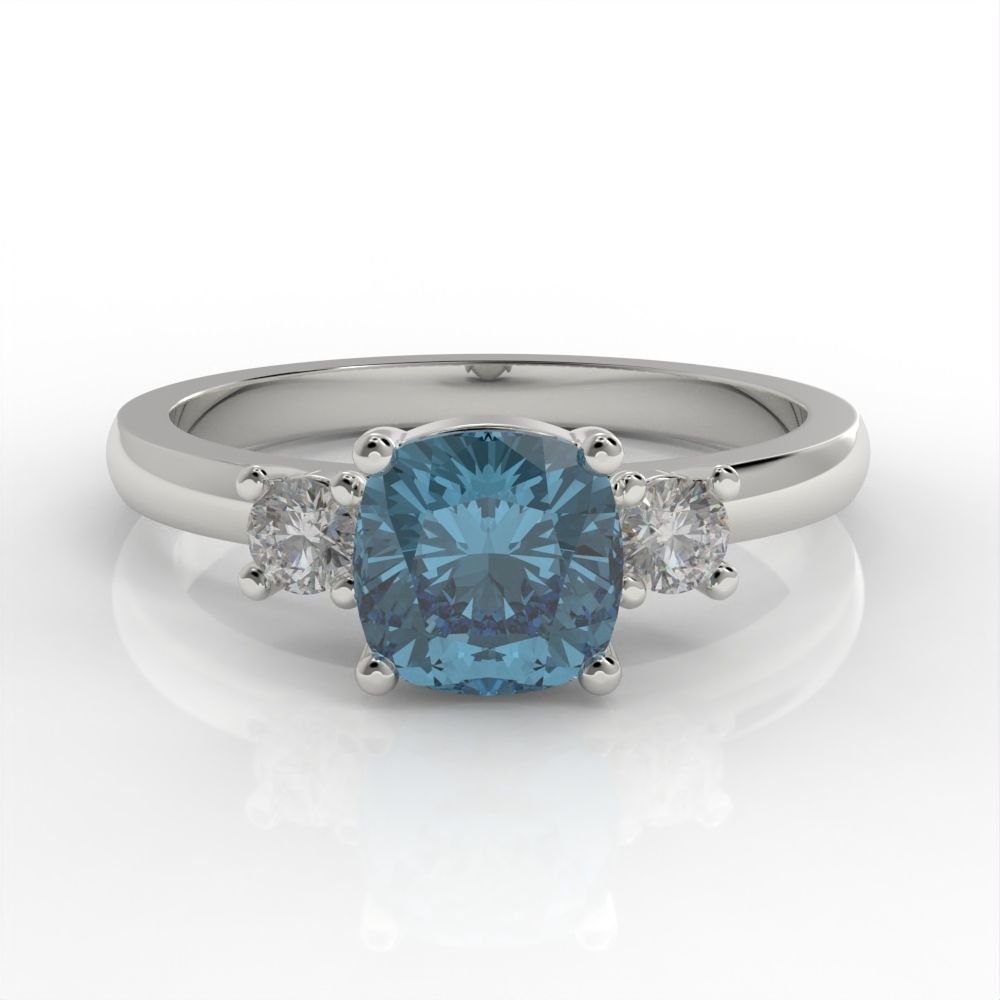 Cushion engagement ring 3D print model_11