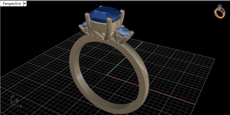 Cushion engagement ring 3D print model_19