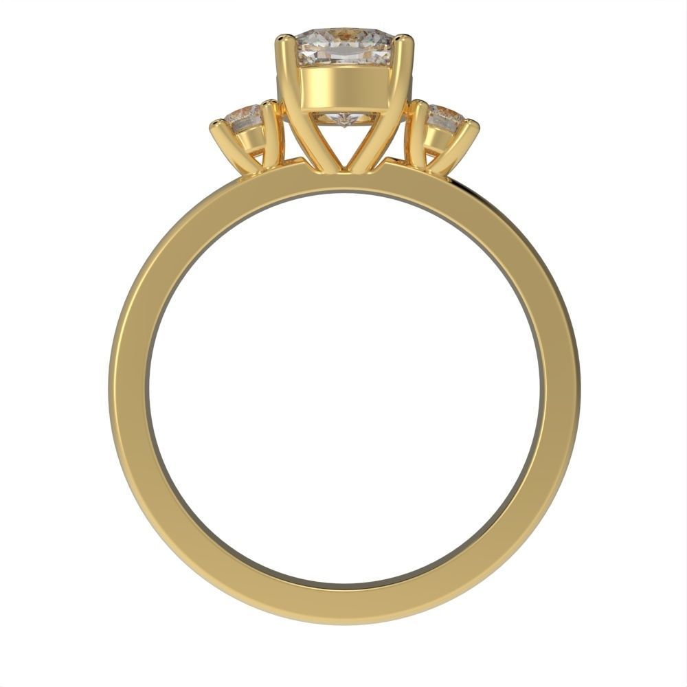 Cushion engagement ring 3D print model_23