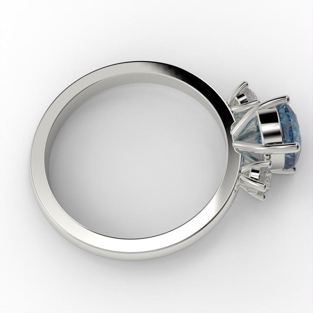 Cushion engagement ring 3D print model_14