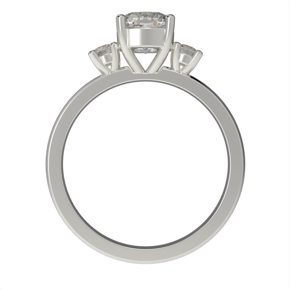 Cushion engagement ring 3D print model_4