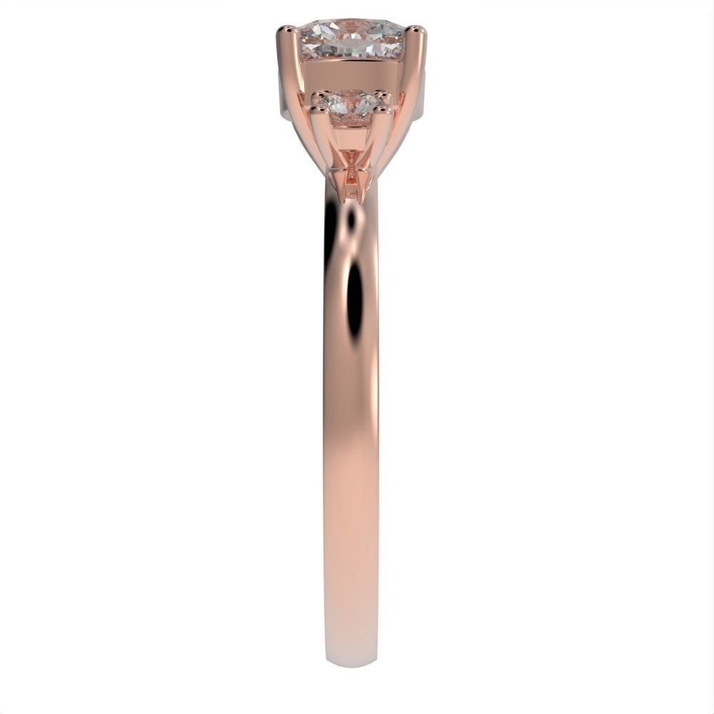 Cushion engagement ring 3D print model_29