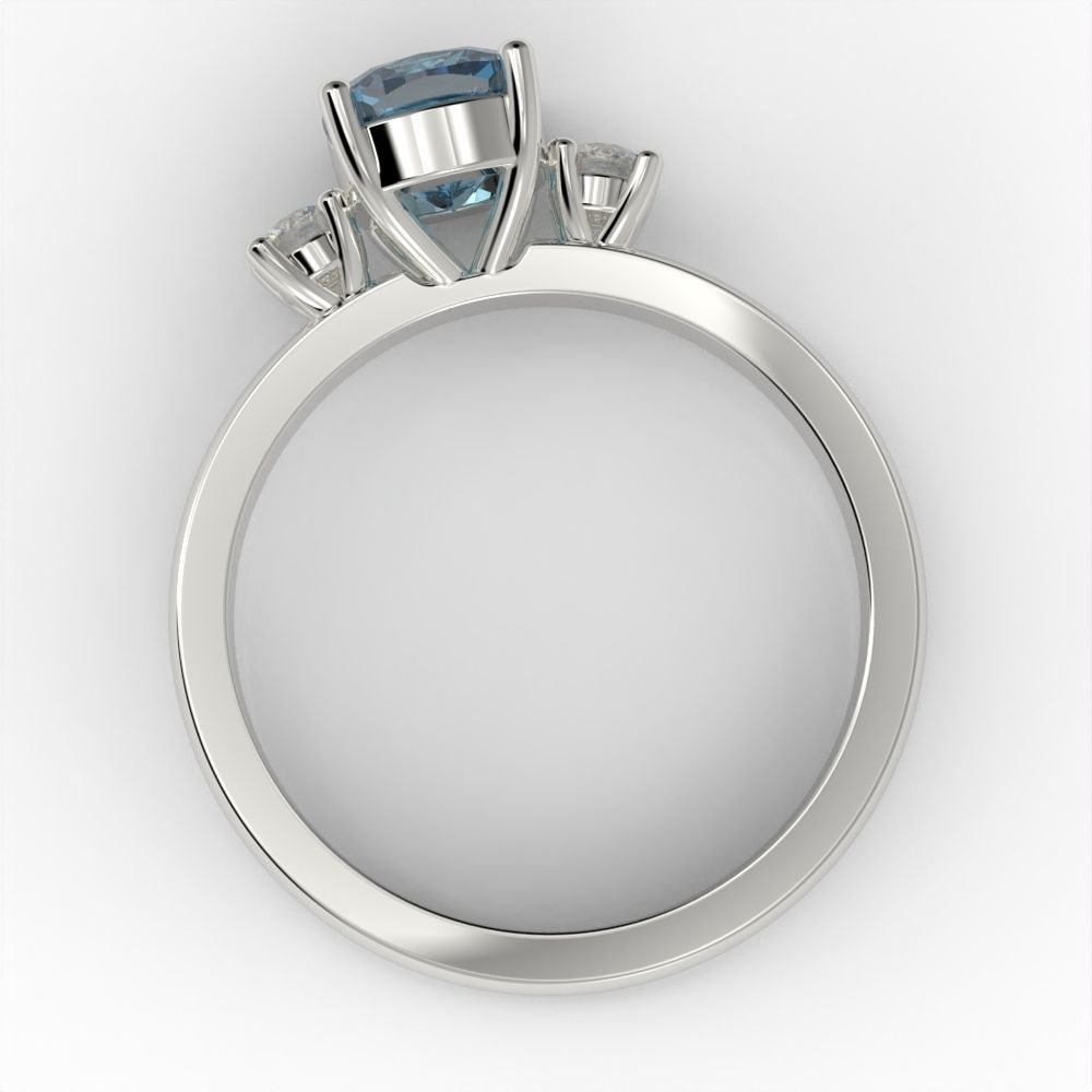 Cushion engagement ring 3D print model_13