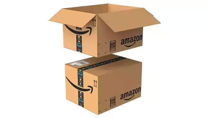 Amazon Box 2D PBR 07 Low-poly 3D model