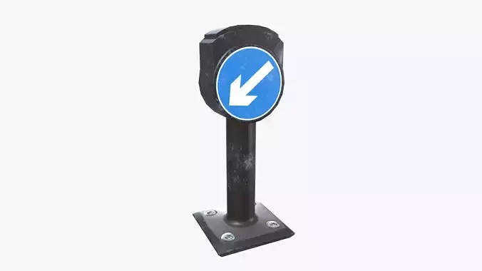 Blue arrow Q-sign