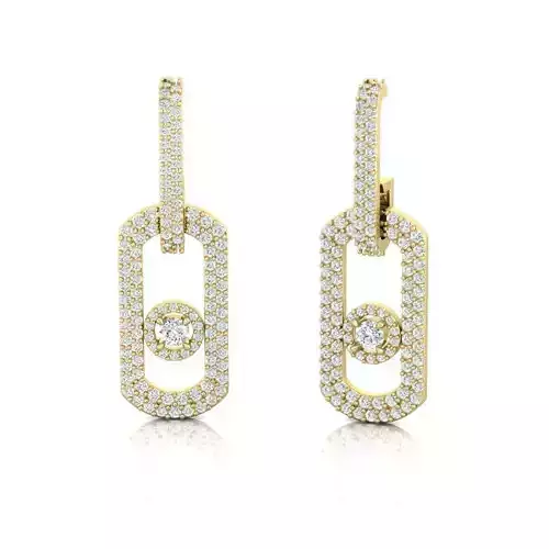 Earring Messika diamond halo diamond gold
