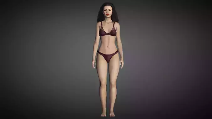 Realistic Female Low-poly 3D model Realistic Female Low-poly 3D model
