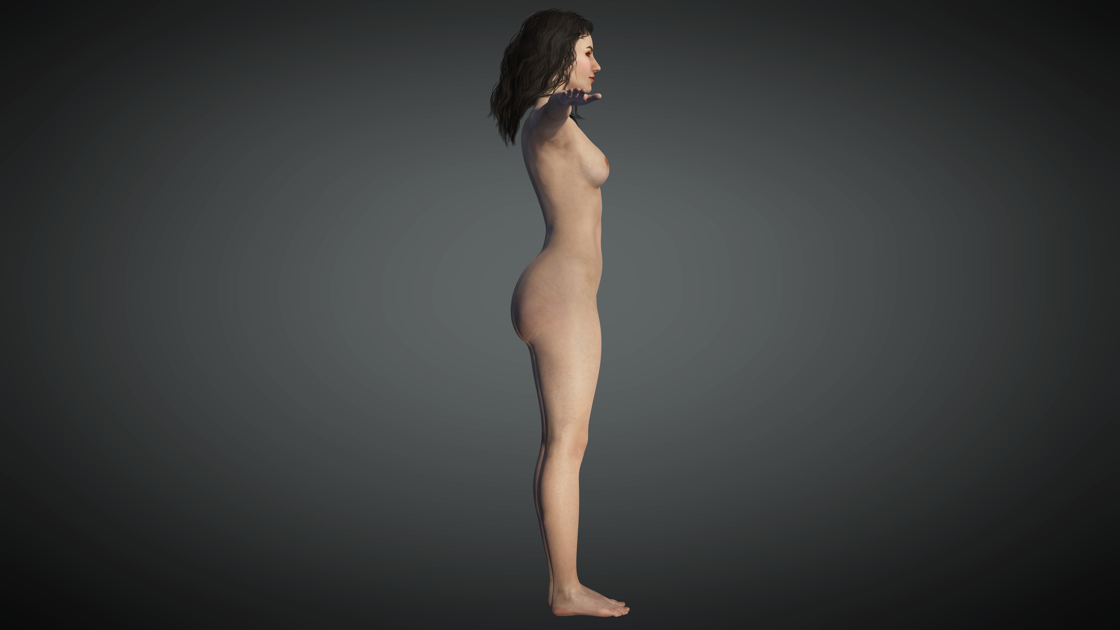 Realistic Female Low-poly 3D model_10