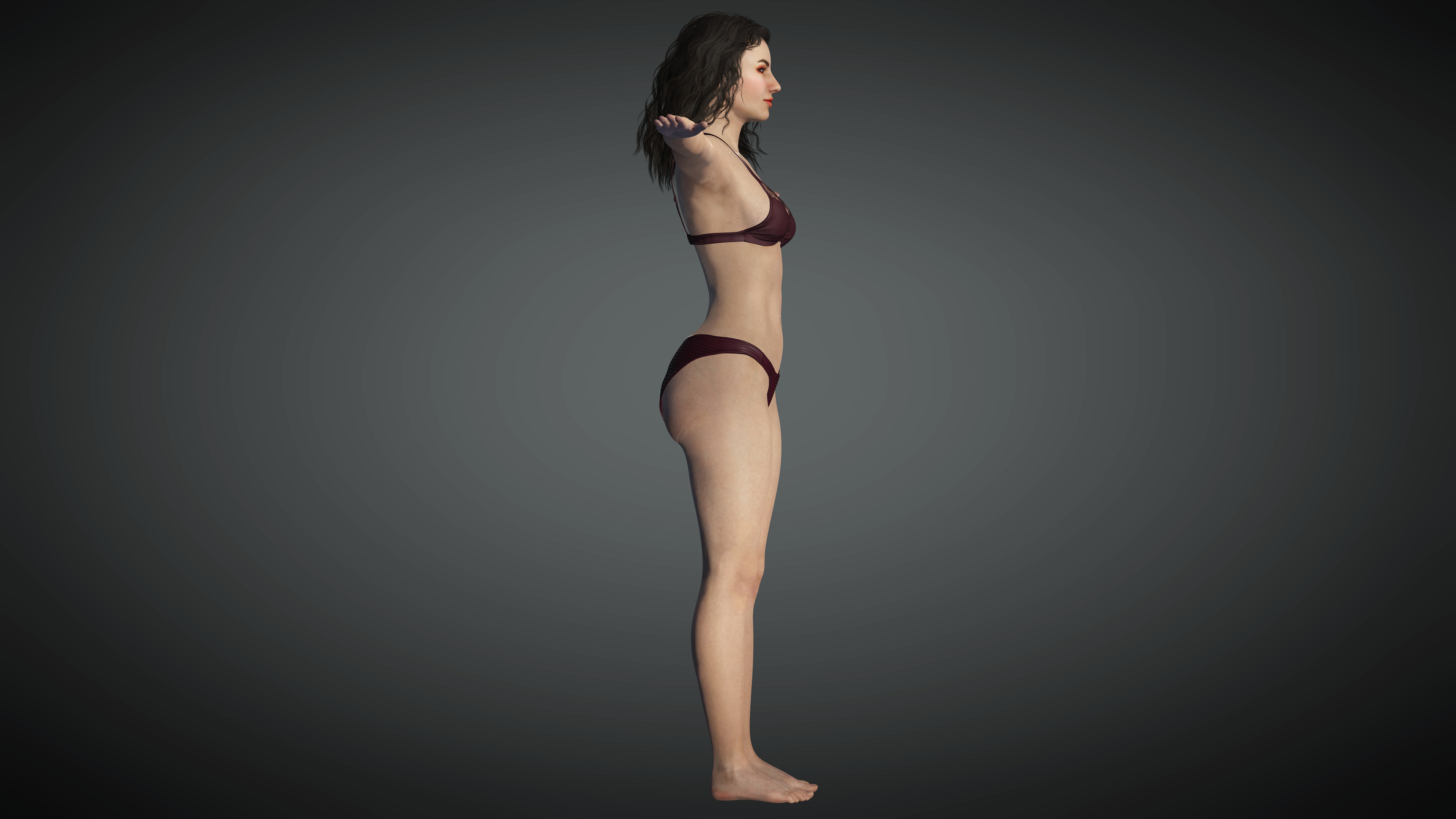 Realistic Female Low-poly 3D model_7