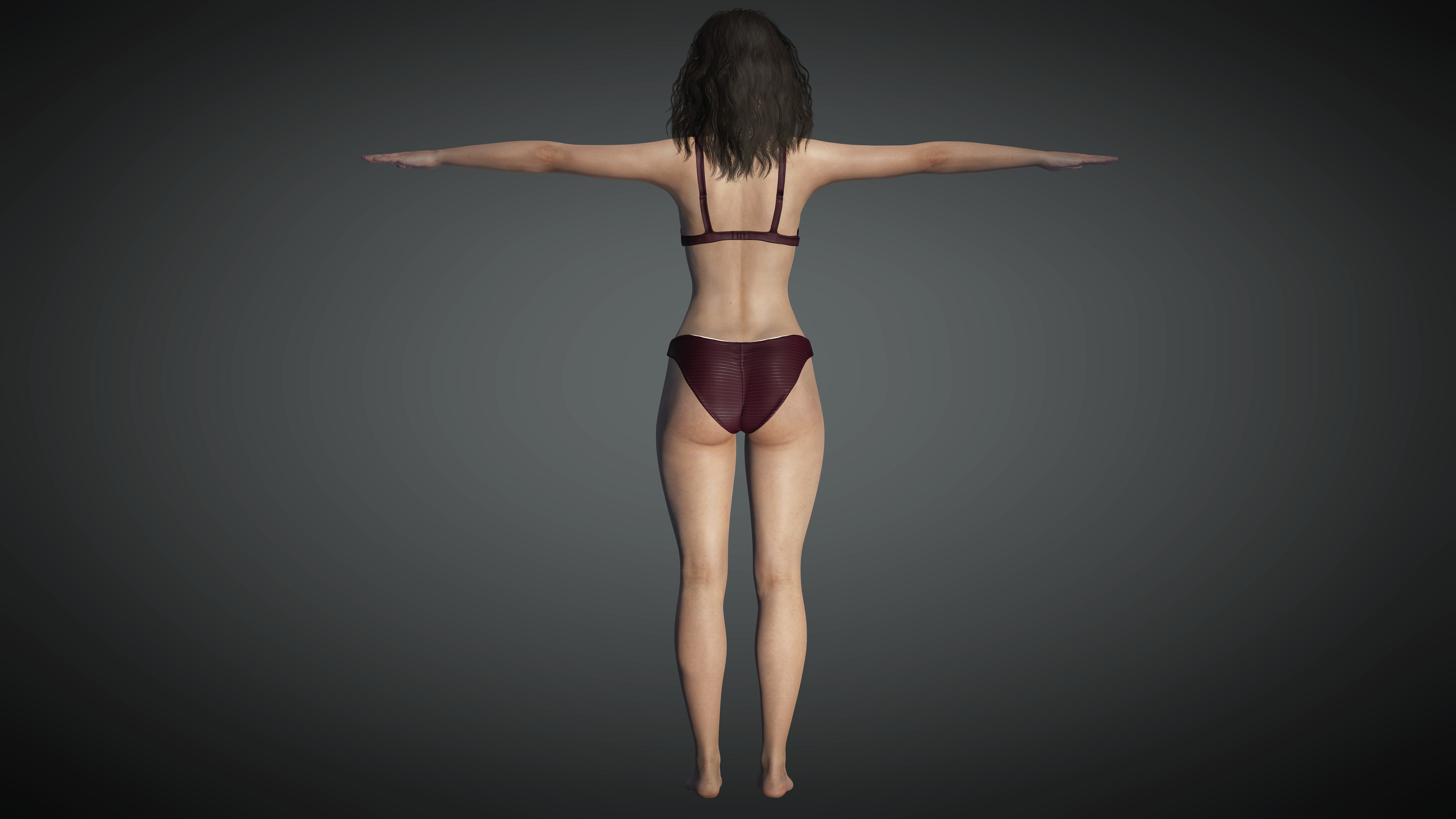 Realistic Female Low-poly 3D model_8