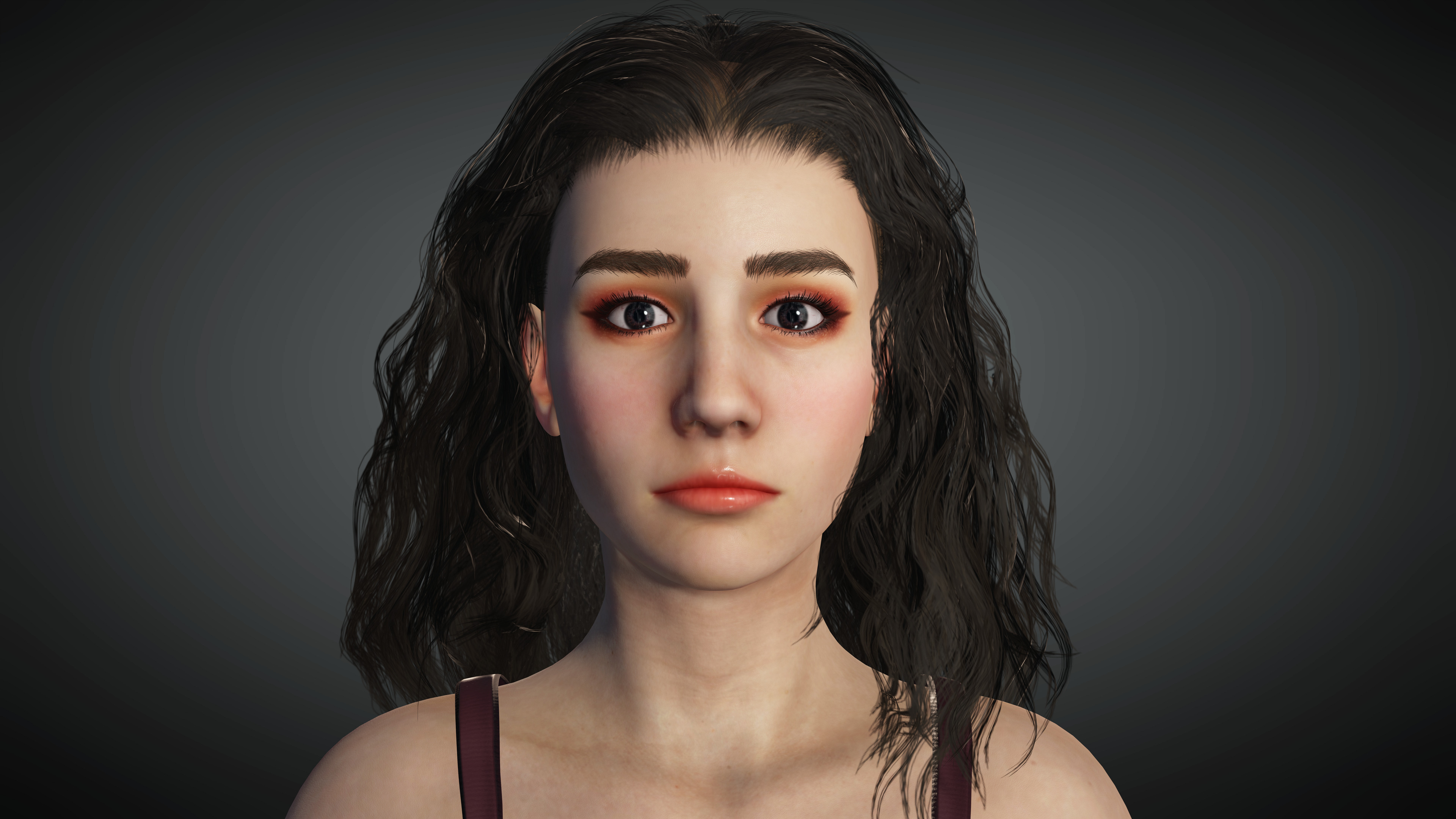 Realistic Female Low-poly 3D model_4